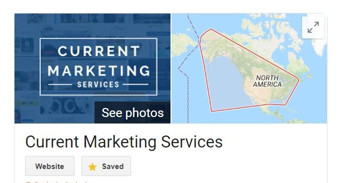 Current Marketing Services Google My Business listing